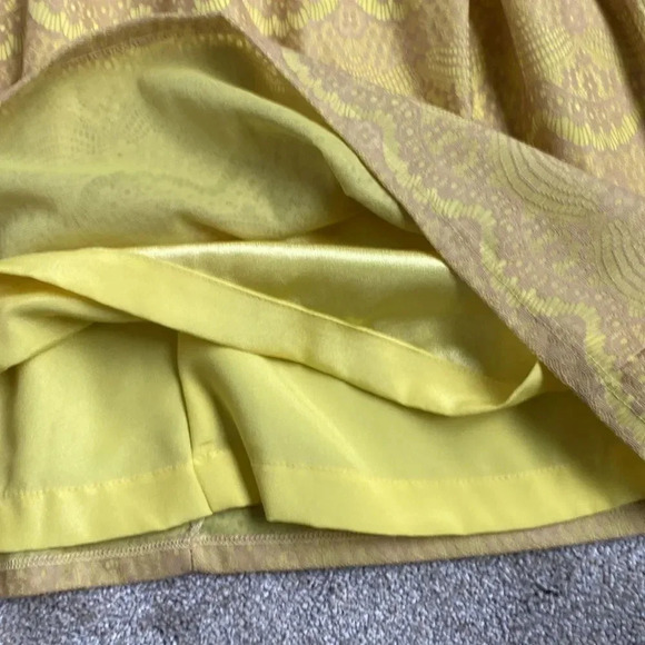 Anthropologie Eighty Sixty Sleeveless Lace Yellow Beige Fit Flare Mini Dress S - Picture 6 of 9